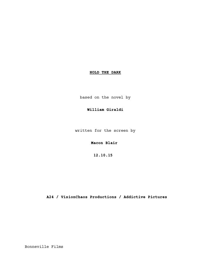 Hold the Dark screenplay first page