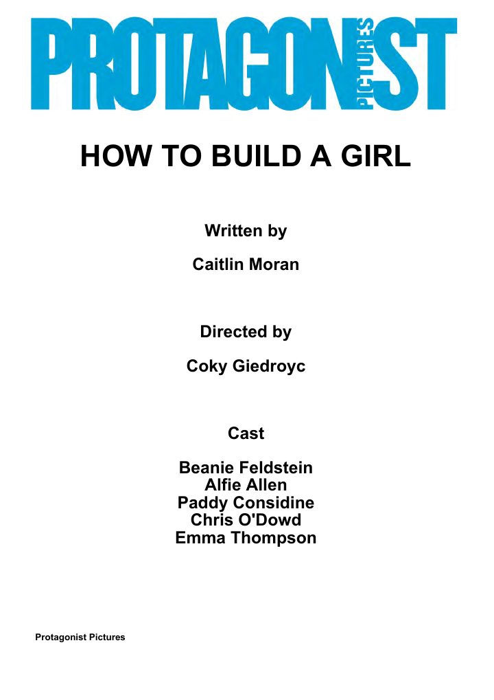 How to Build a Girl screenplay first page