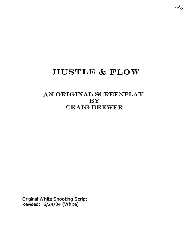 Hustle & Flow screenplay first page