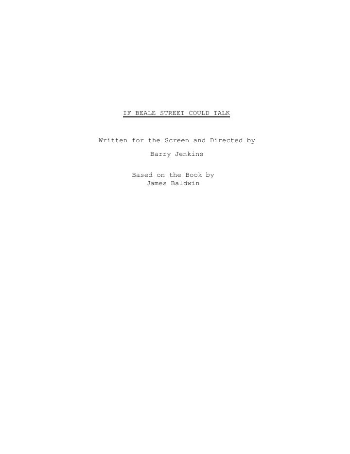 If Beale Street Could Talk screenplay first page