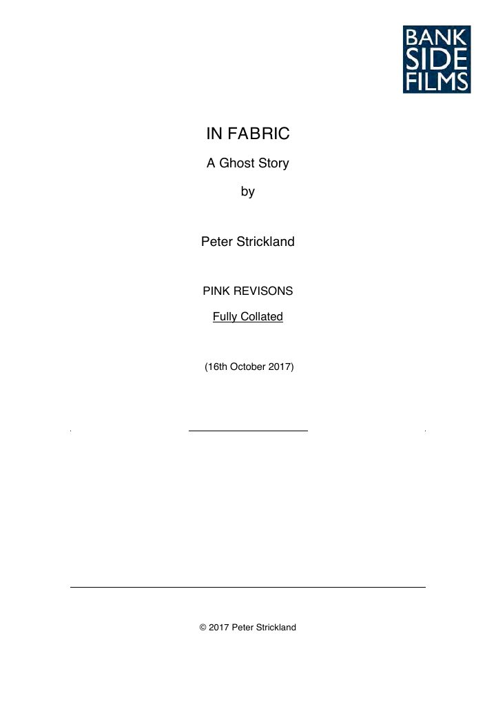In Fabric screenplay first page