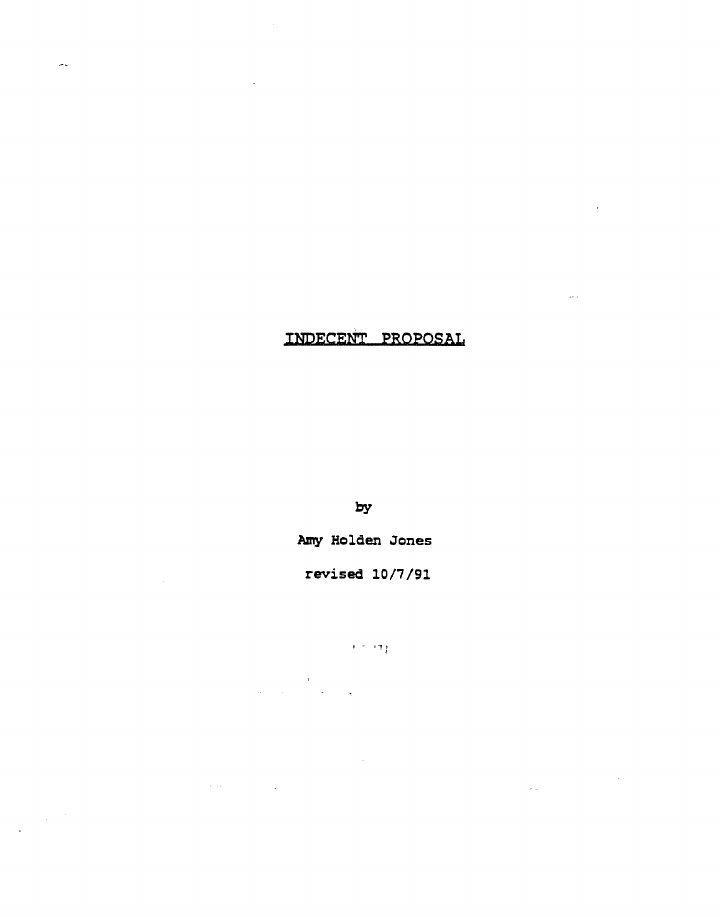 Indecent Proposal screenplay first page