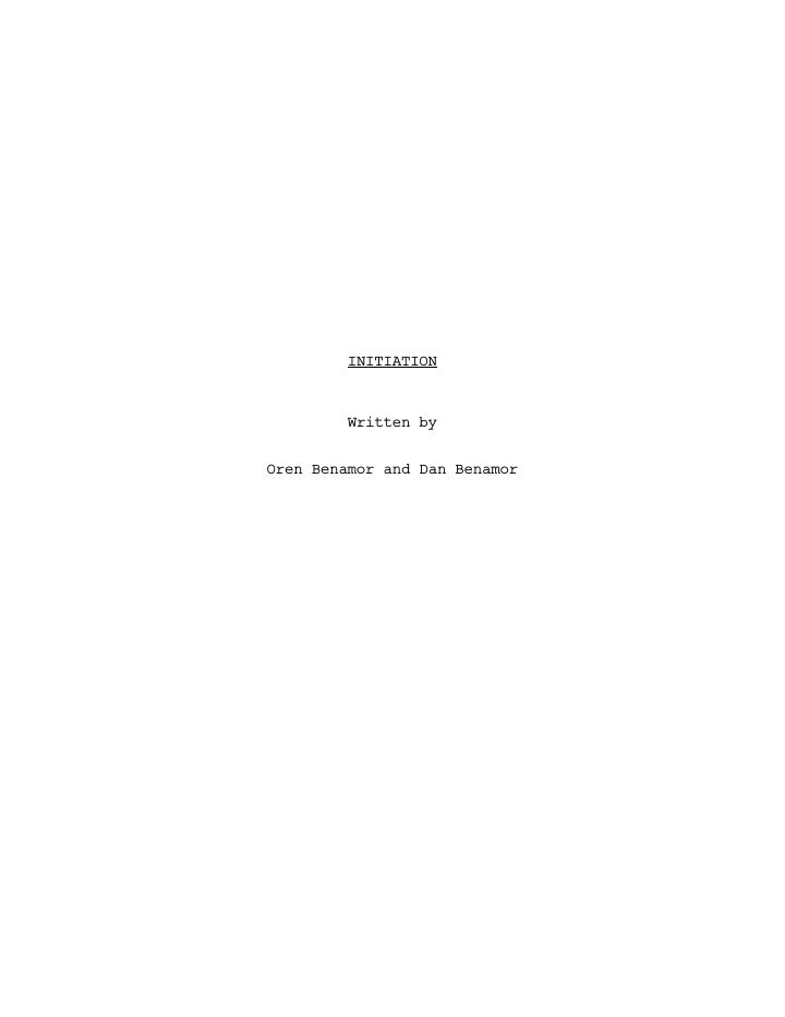 Initiation screenplay first page