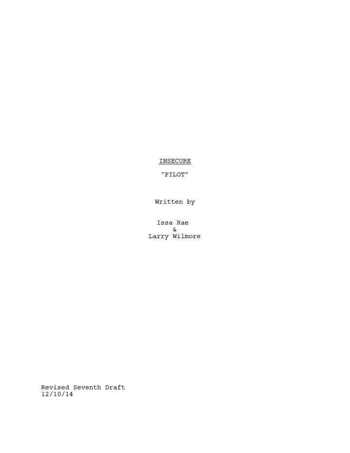 Insecure: 101: Insecure as Fuck screenplay first page