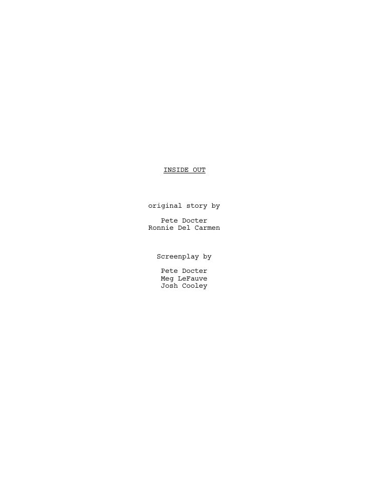 Inside Out screenplay first page