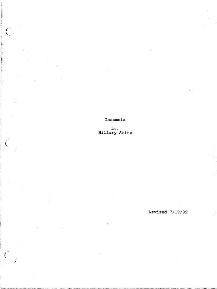 Insomnia screenplay first page