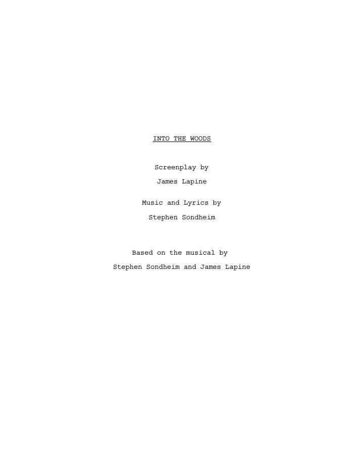 Into the Woods screenplay first page