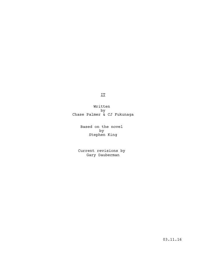 IT screenplay first page