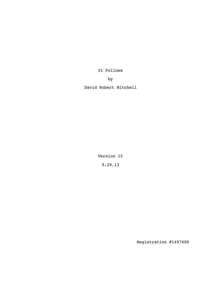 It Follows screenplay first page