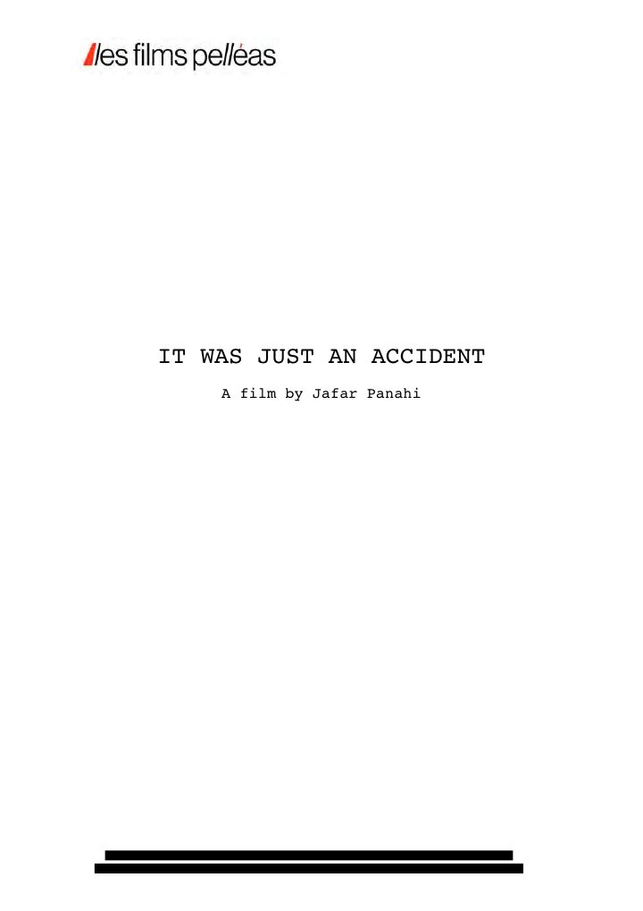 It Was Just an Accident screenplay first page