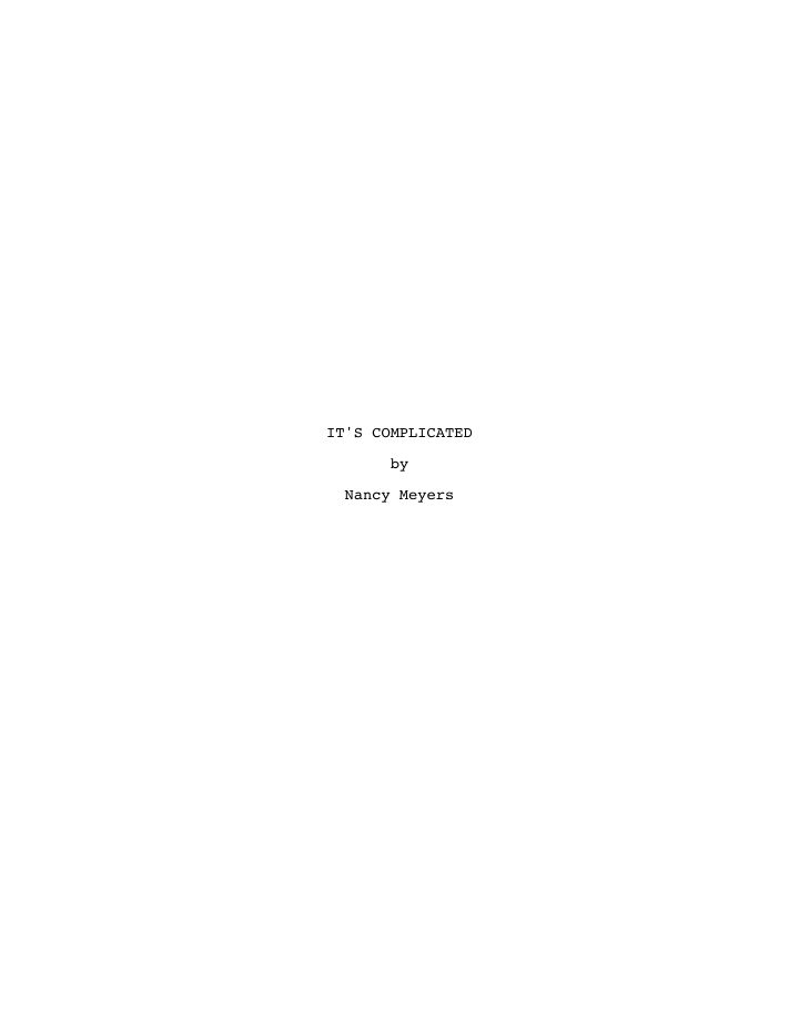 It's Complicated screenplay first page