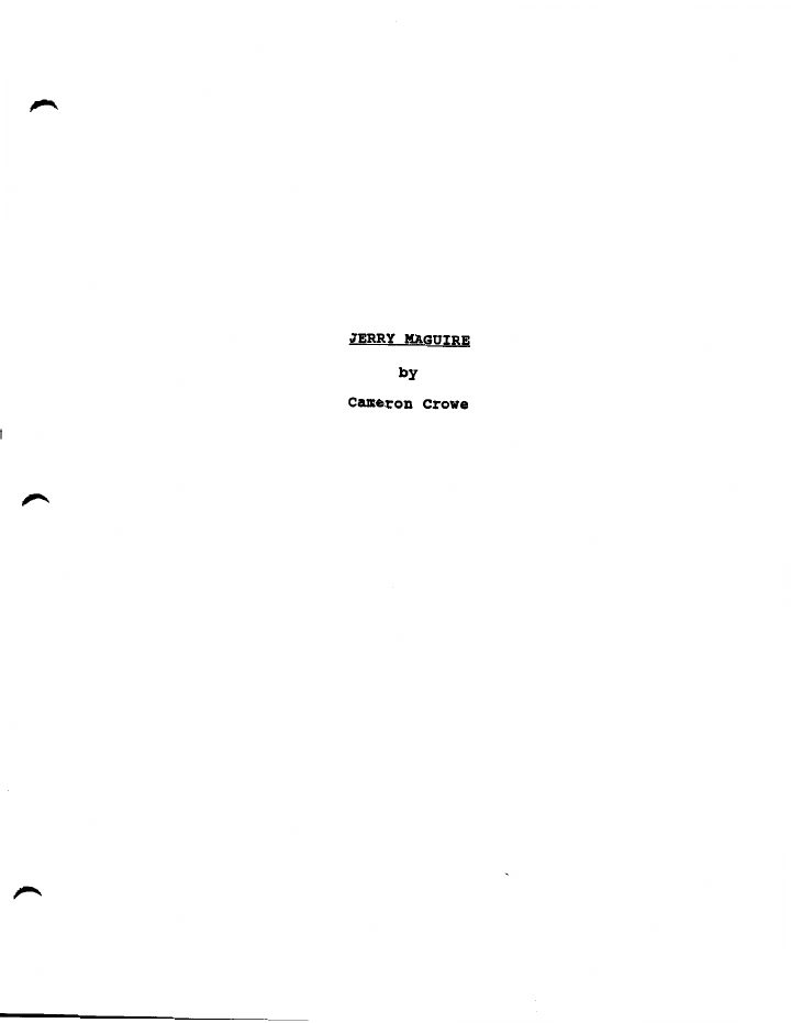 Jerry Maguire screenplay first page
