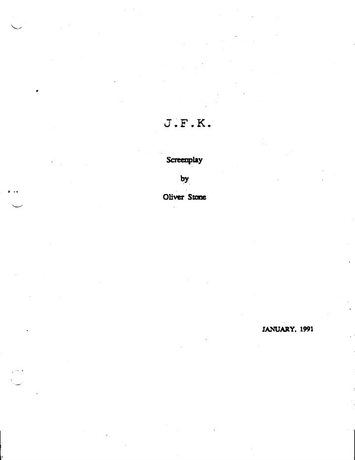 JFK screenplay first page