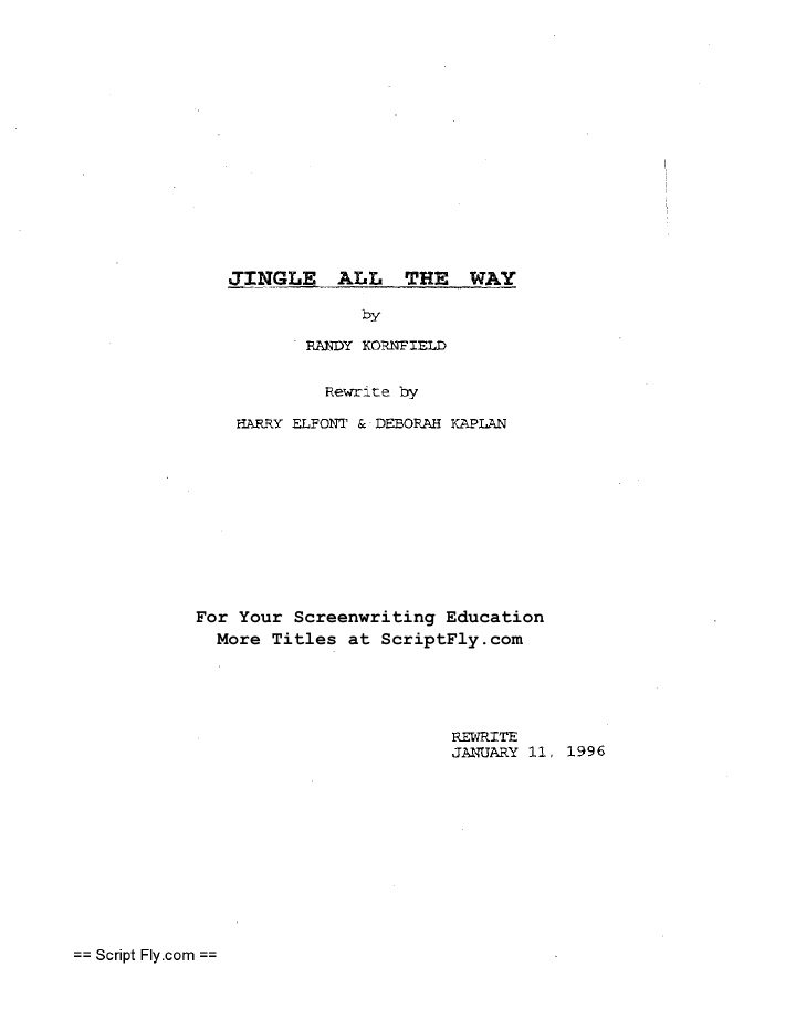 Jingle All the Way screenplay first page