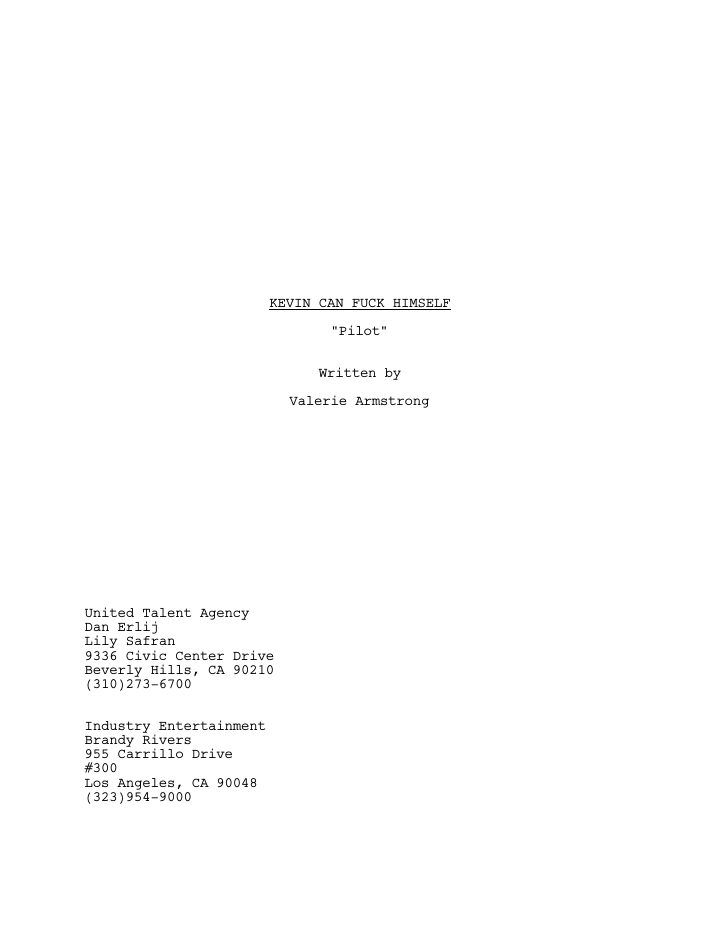 Kevin Can F**k Himself: 101: Living the Dream screenplay first page