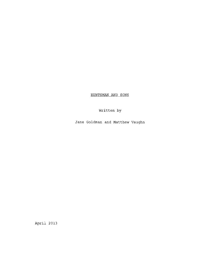 Kingsman: The Secret Service screenplay first page