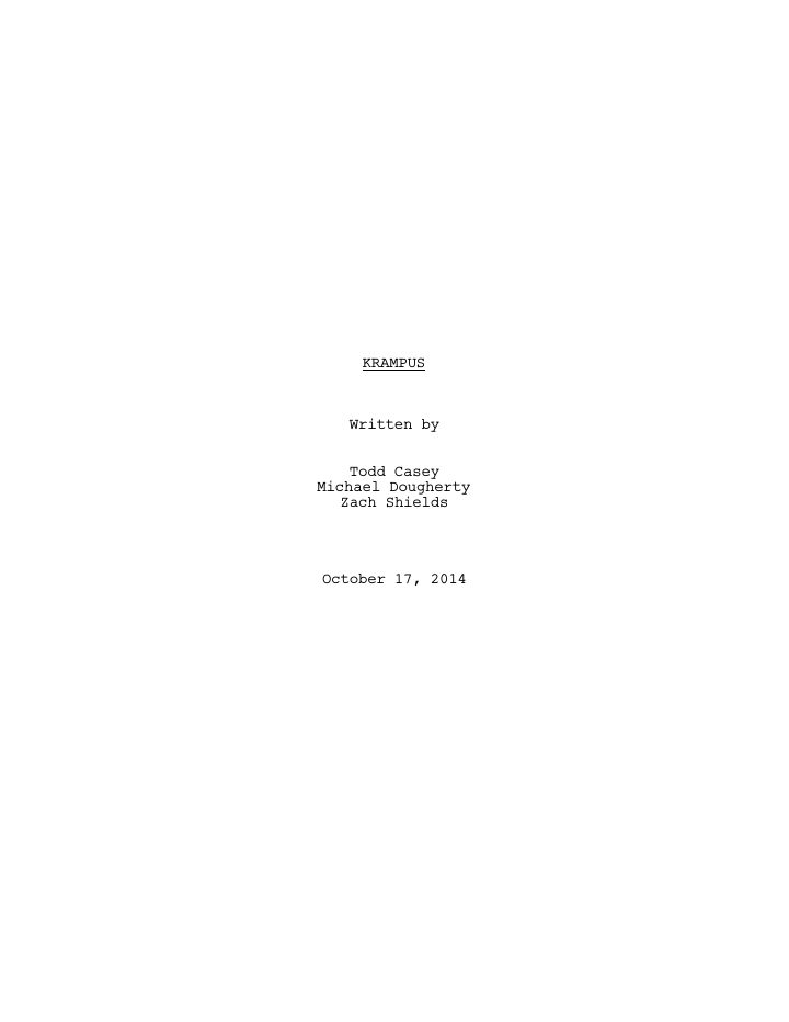 Krampus screenplay first page