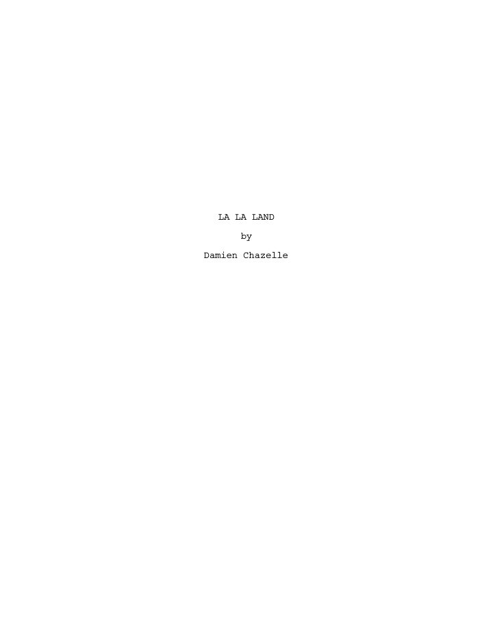 La La Land screenplay first page