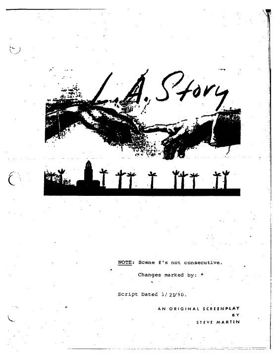 L.A Story screenplay first page