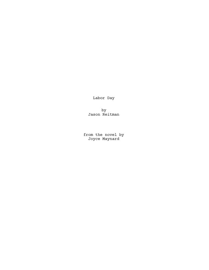 Labor Day screenplay first page