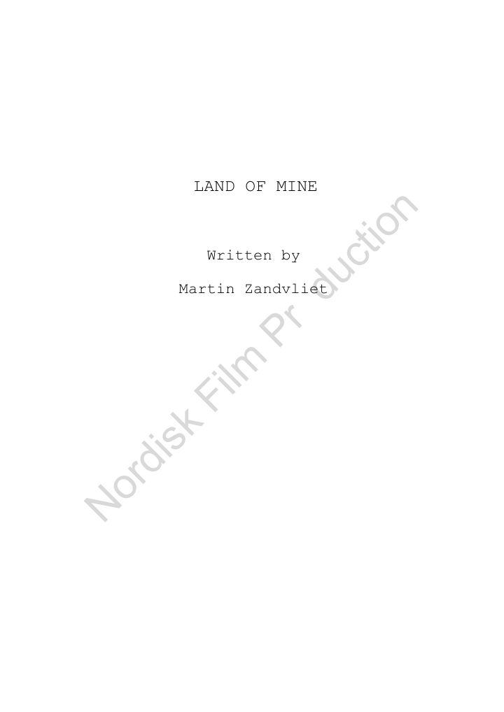 Land of Mine screenplay first page