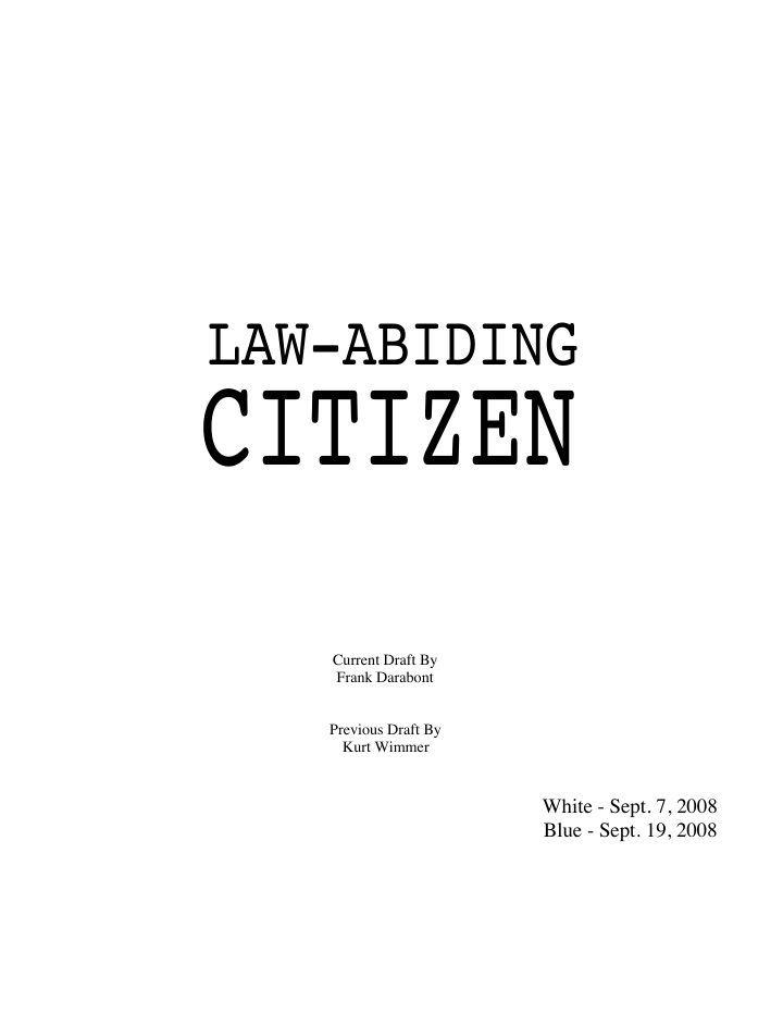 Law Abiding Citizen screenplay first page