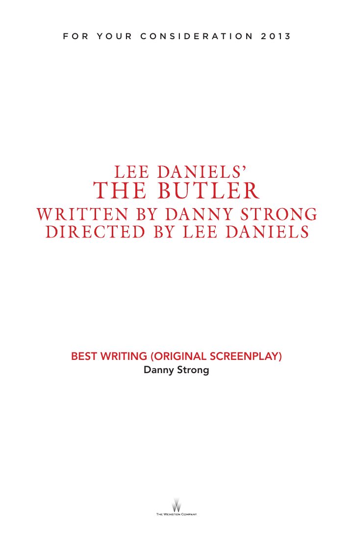 Lee Daniels' The Butler screenplay first page