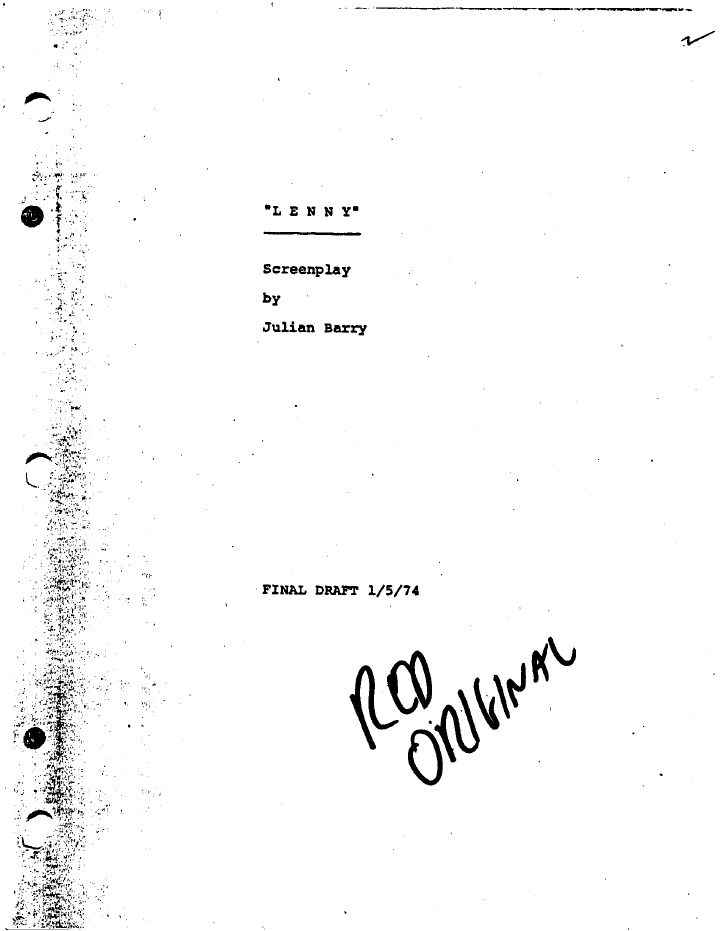 Lenny screenplay first page