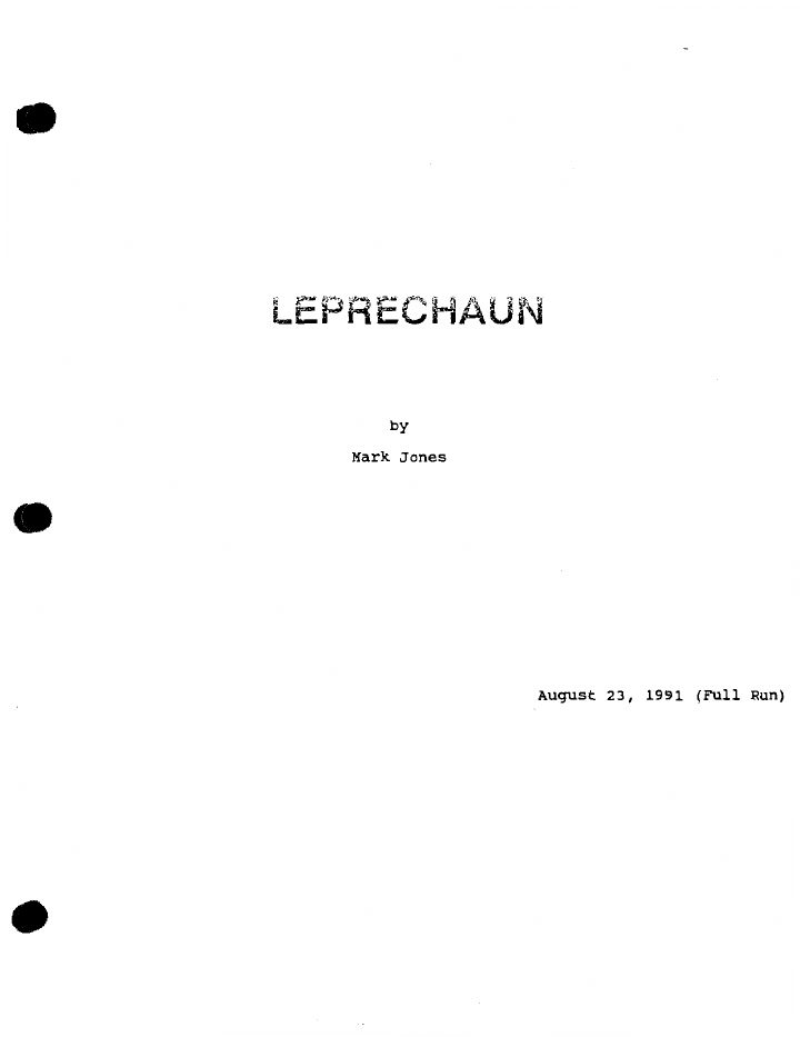 Leprechaun screenplay first page
