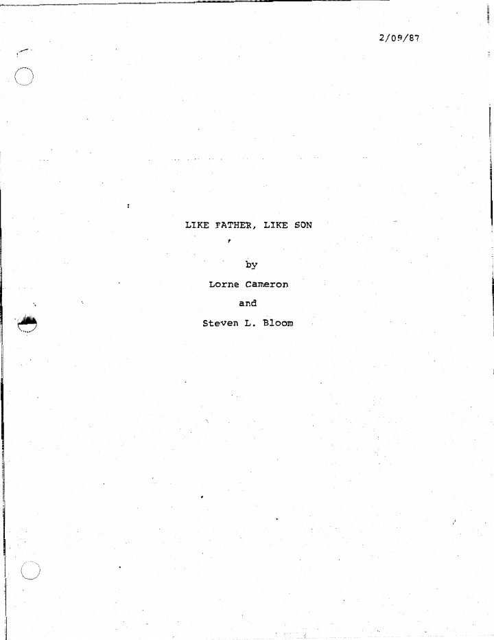 Like Father Like Son screenplay first page