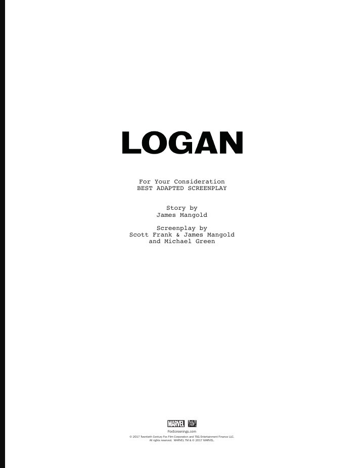 Logan screenplay first page