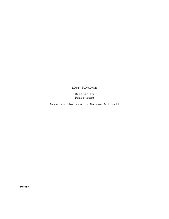 Lone Survivor screenplay first page