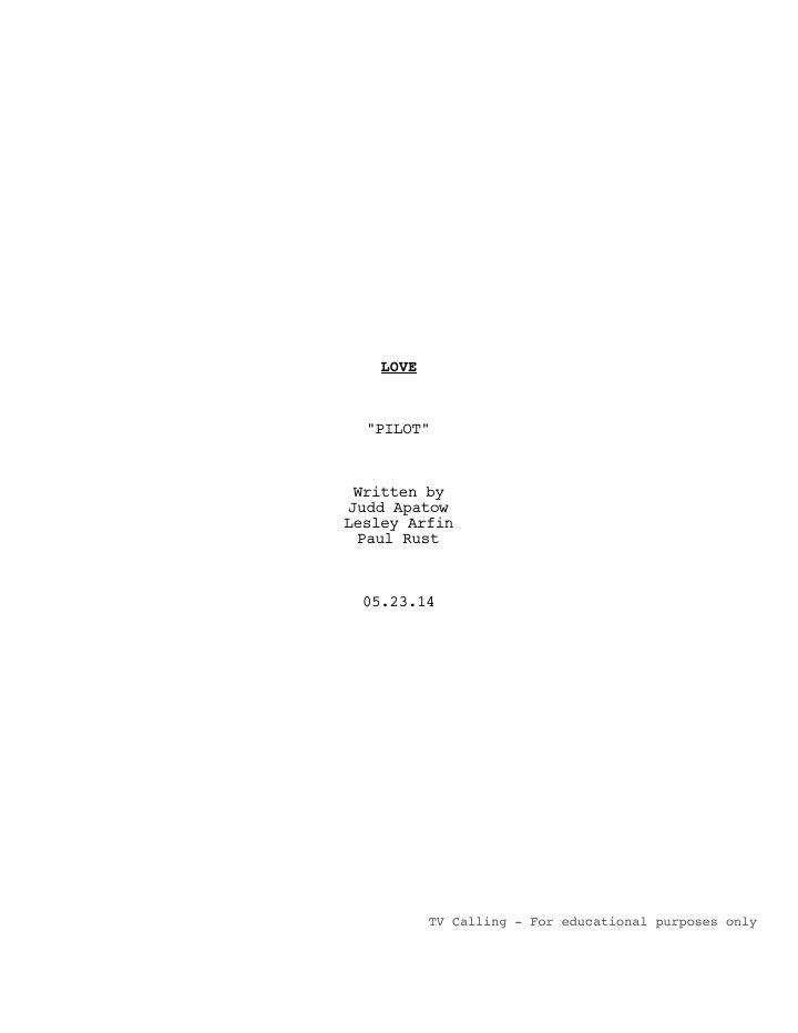 Love: 101: It Begins screenplay first page