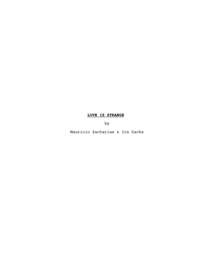 Love is Strange screenplay first page