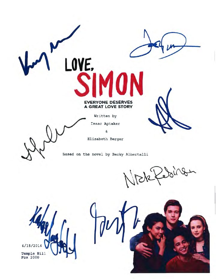 Love, Simon screenplay first page