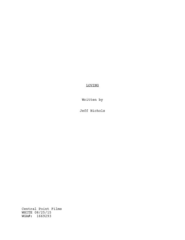 Loving screenplay first page