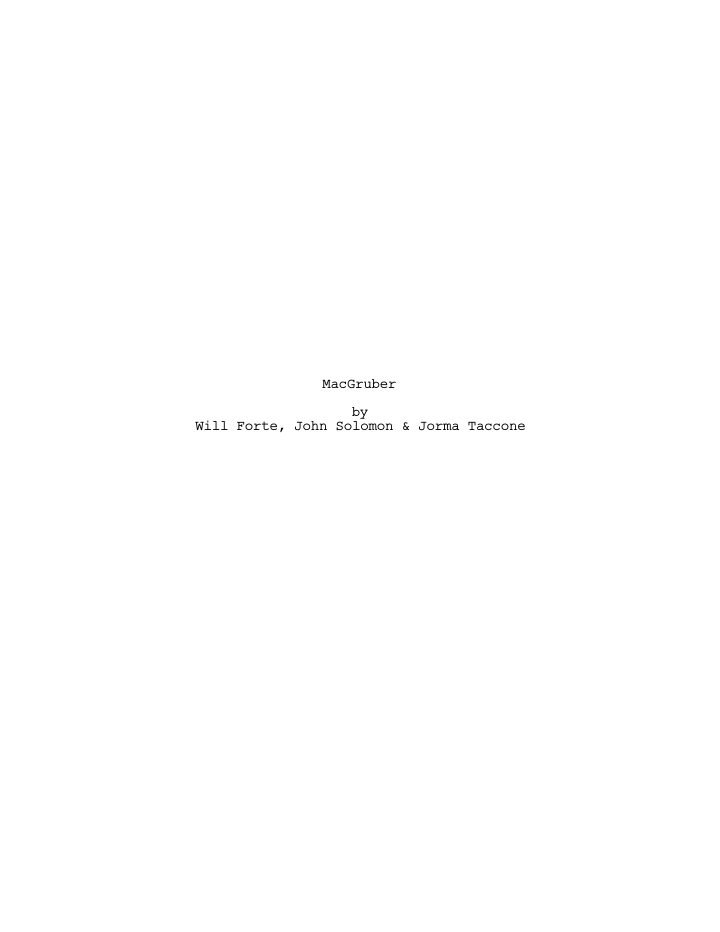 MacGruber screenplay first page