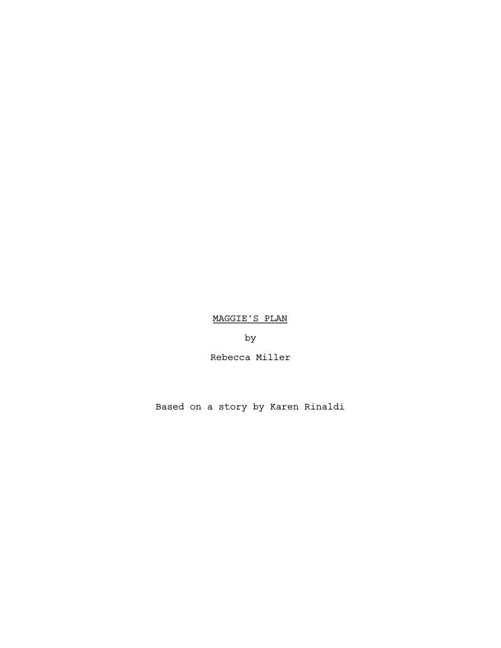 Maggie's Plan screenplay first page