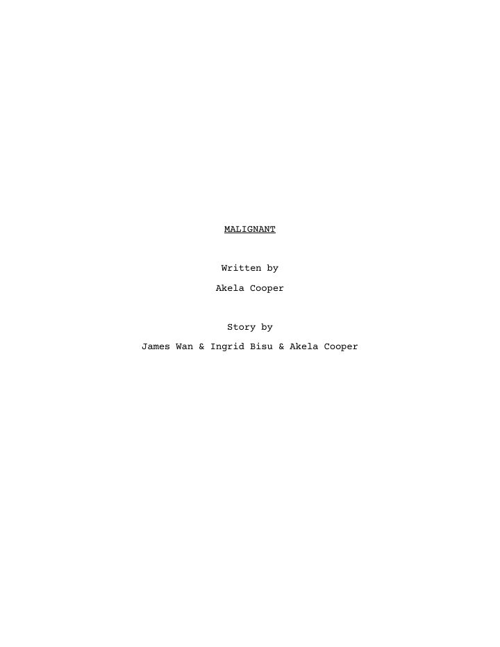 Malignant screenplay first page