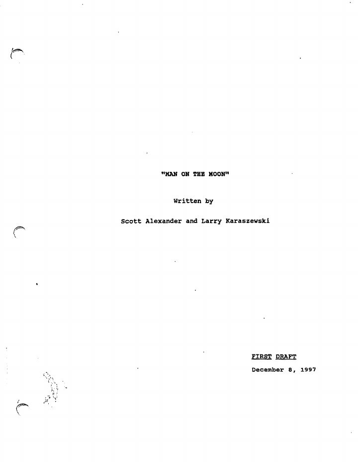 Man on the Moon screenplay first page