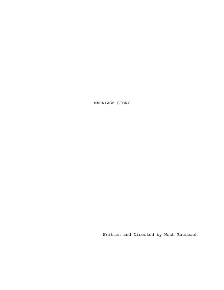 Marriage Story screenplay first page