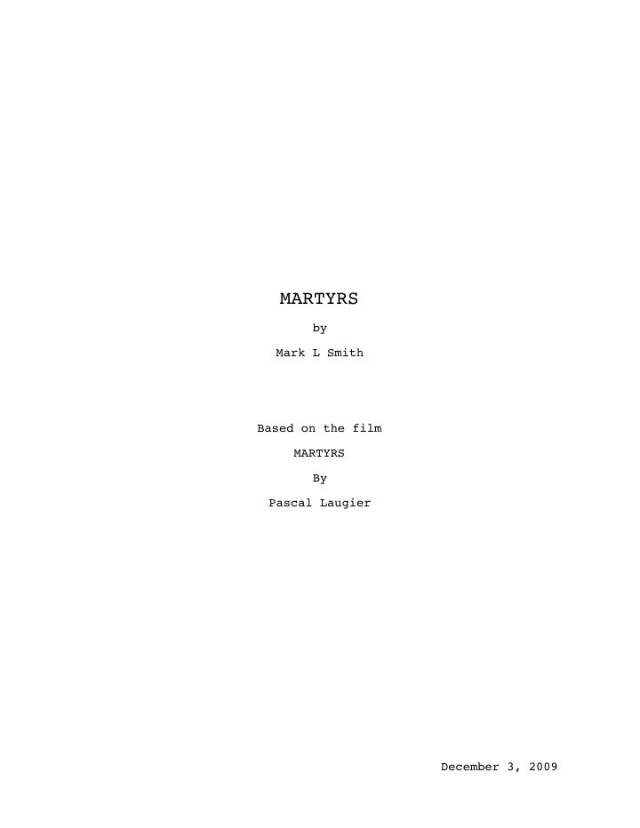 Martyrs screenplay first page