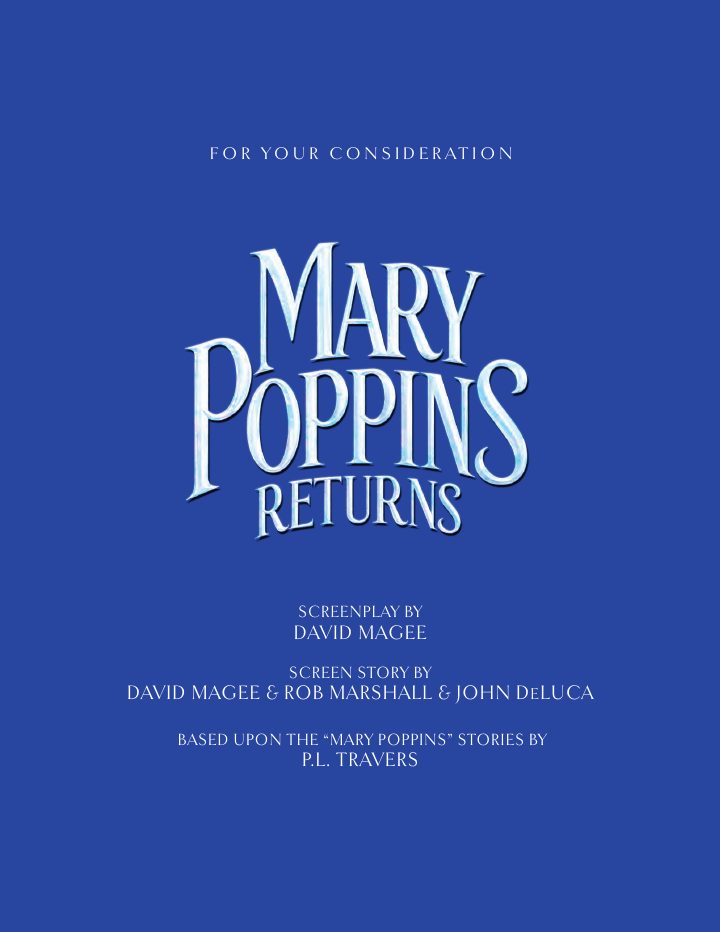 Mary Poppins Returns screenplay first page