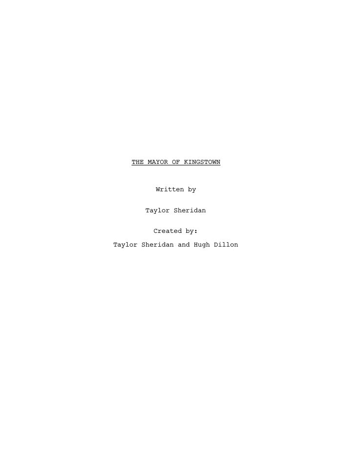 Mayor of Kingstown: 101: Episode #1.1 screenplay first page