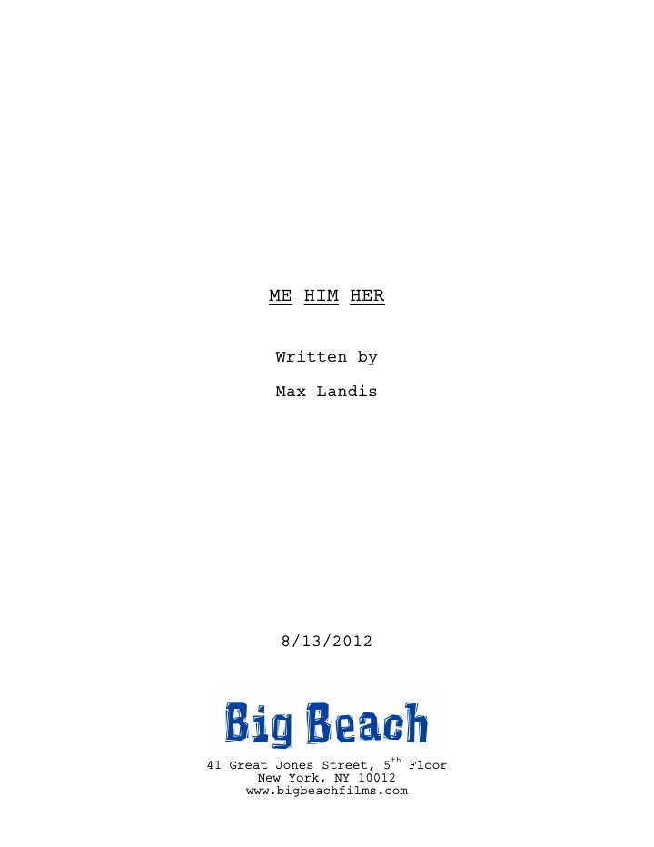 Me Him Her screenplay first page