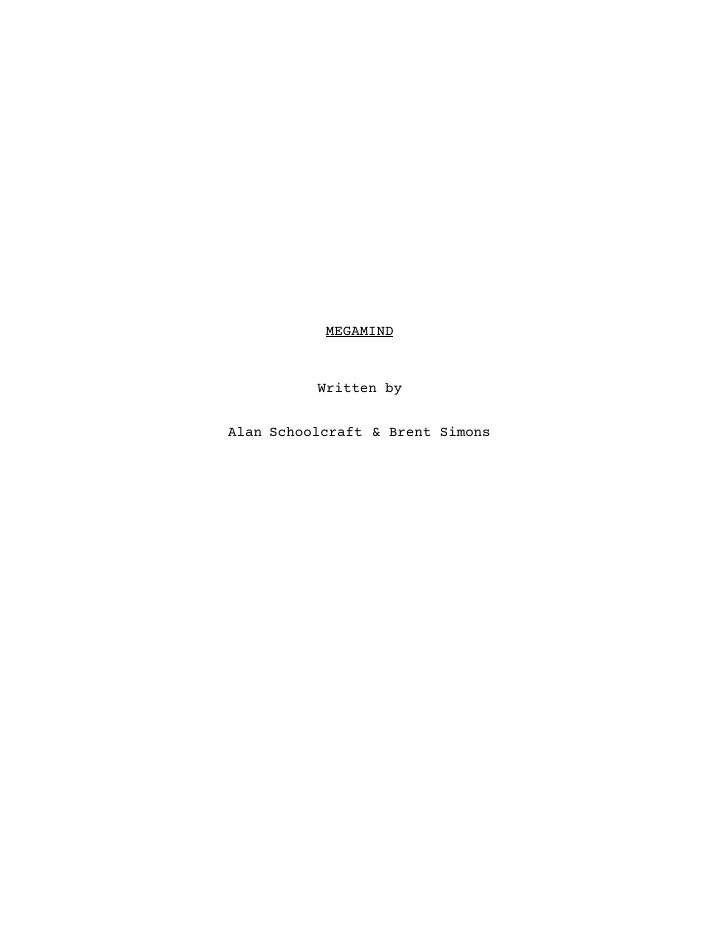 Megamind screenplay first page