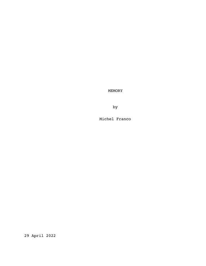 Memory screenplay first page