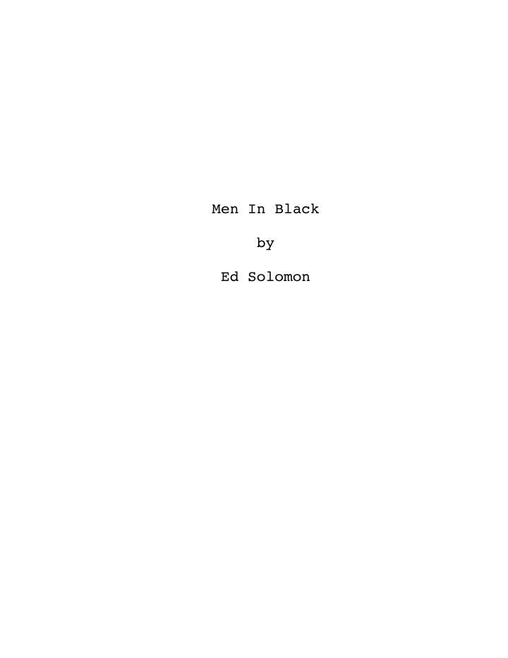 Men in Black screenplay first page