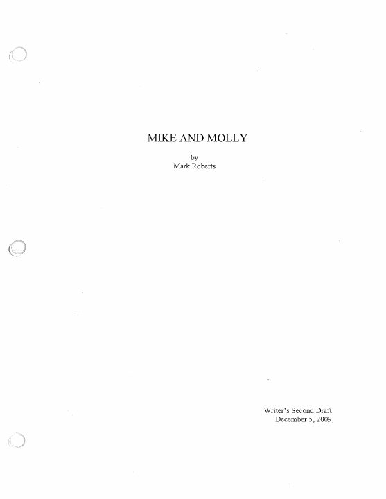 Mike & Molly: 101: Pilot screenplay first page