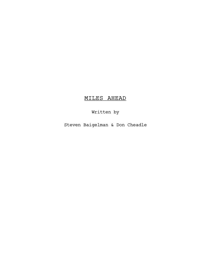 Miles Ahead screenplay first page